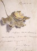 Lettre avec un escargot sur une feuille (mk40) Edouard Manet